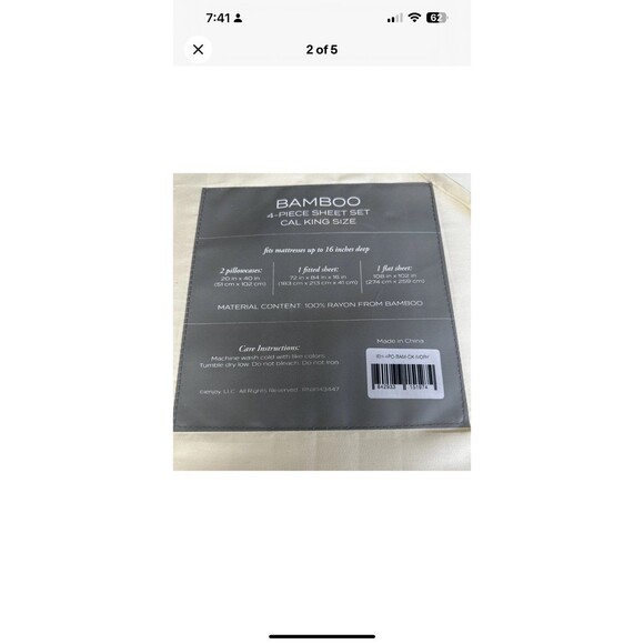 Premium 4PC Soft and Breathable Bamboo Sheet Set by Kaycie Gray Hotel Collection - Picture 2 of 5